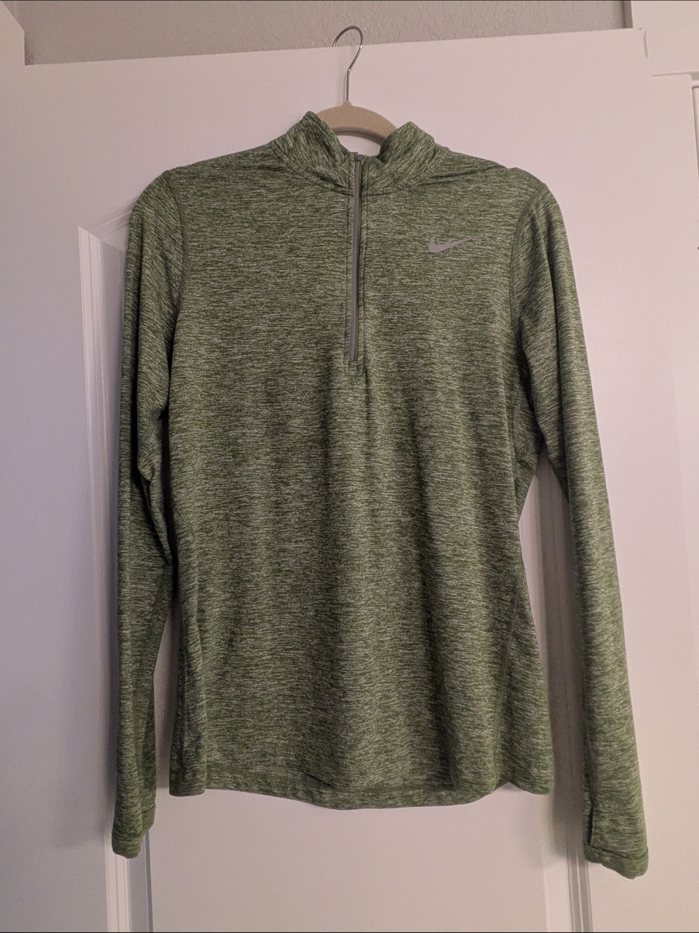 Nike Green Heathered Quarter-Zip Pullover